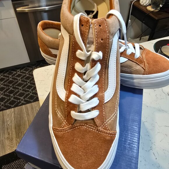 VANS LX Premium Old Skool 36 WASHED BROWN 2025 Men's Skateboarding Shoes 10 NEW - Picture 2 of 15